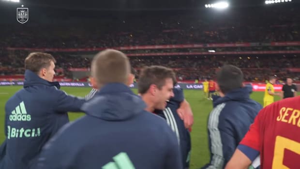 Behind the scenes: Spain celebrate World Cup qualification